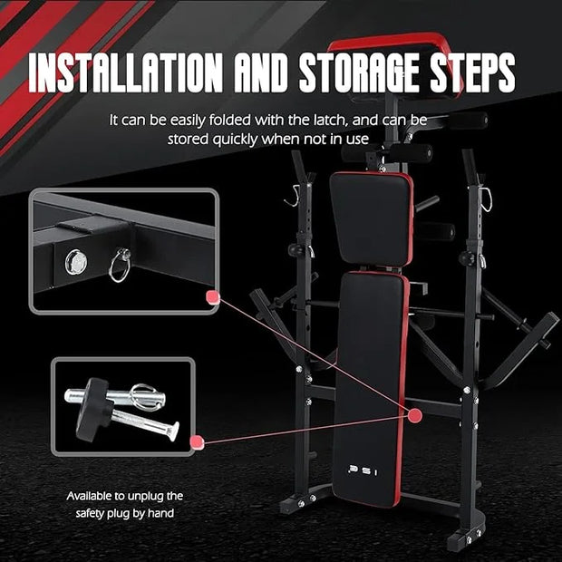 ISE Multi-Weight Bench Set with Squat Rack Training，800LBS - Product Image