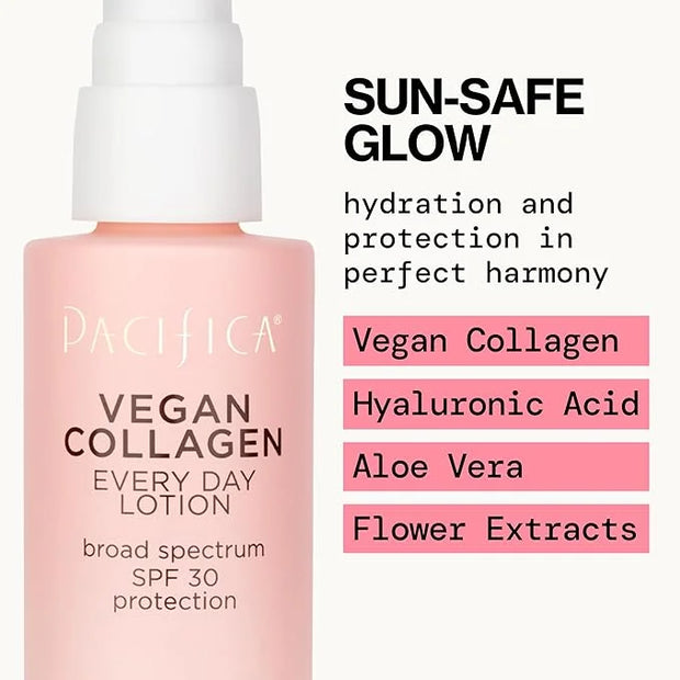 Pacifica Face Moisturizer - Vegan Collagen Face Lotion SPF 30 Broad Spectrum Sunscreen Every Day Face Lotion, UVA/UVB Prot...