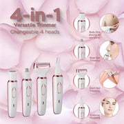 Electric Razors for Women, 4-in-1 Women’s Facial Hair Removal, Face Shaver Ebrow Trimmer Pubic Bikini Trimmer Portable Lad...