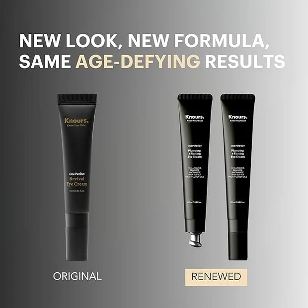 Knours. One Perfect Firming + Plumping Eye Cream with Hyaluronic & Ceramide Niacinamide Shea Butter Fruit + Flower Oils fo...