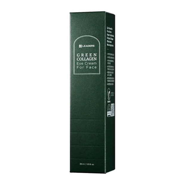 LEADERS Green Collagen Eye Cream for Face – Vegan Anti-Aging Eye Treatment, Reduces Fine Lines & Dark Circles Without Irri...
