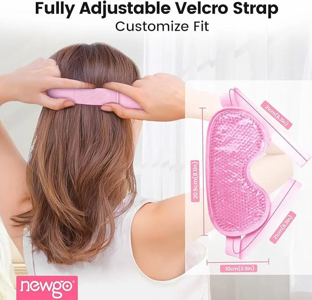 NEWGO Bundle of Cooling Eye Mask Gel and Cold Eye Mask for Puffy Eyes - Product Image