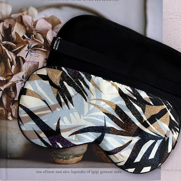 Maxfeel Feel 100% Pure Silk Eye Mask Sleep Eye Mask Eye Cover Eyeshade Sleeping Eye Mask Floral Colors (#35) - Product Image