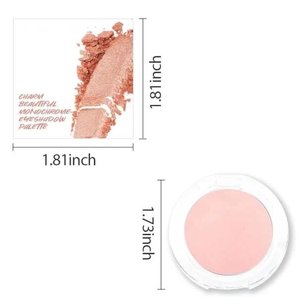 Single Mini Pressed Eyeshadow Makeup Palette, Nude Pink Sparkle Shimmer Glitter Monochrome Cream Eye shadows Palette Brigh...