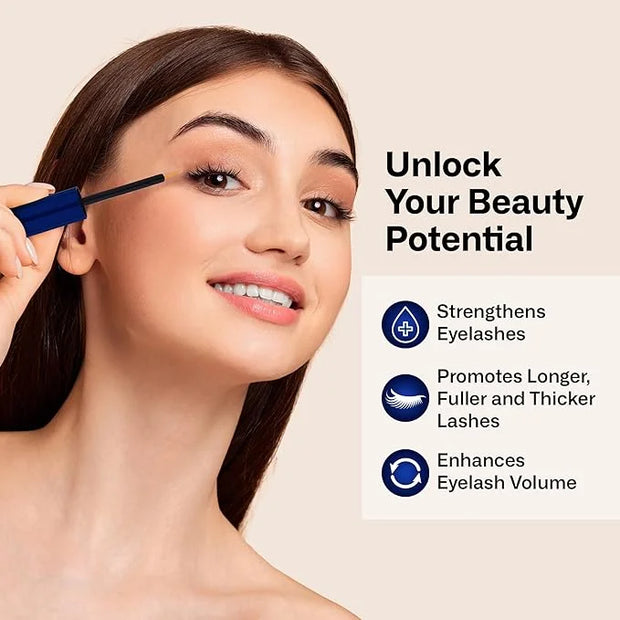 Eyelash Growth Serum: Eyelash Serum to Grow Lashes in 4 Weeks, for Longer & Fuller Eyelashes, 3ML - Product Image