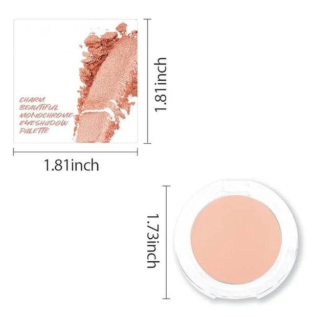 Single Mini Pressed Eyeshadow Makeup Palette, Nude Skin Color Sparkle Shimmer Glitter Monochrome Cream Eye shadows Palette...
