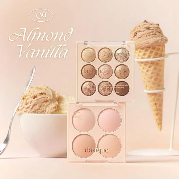 Dasique Blending Mood Cheek #09 Almond Vanilla | 4 Blendable Shades in Lightweight Smooth Powder | Vegan | Blush - Product...