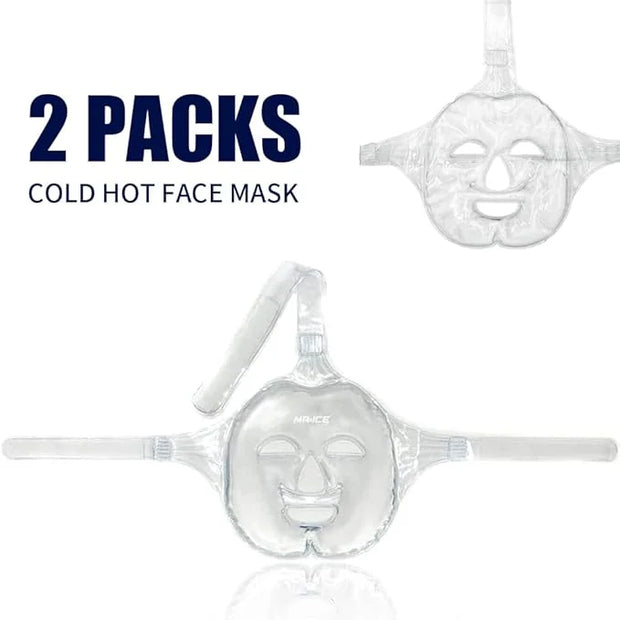 MR.ICE Gel Face Ice Pack Mask, 2 Cooling Masks for Face Swelling, ice face mask Reusable Cold Hot Compress for Puffiness, ...