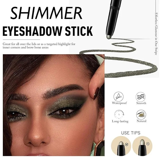 Eyeshadow Stick Waterproof Long Wear Cream Eye Shadow Pencil Single Shimmer Glitter Blendable Smokey Eyeshadow Crayon Crea...