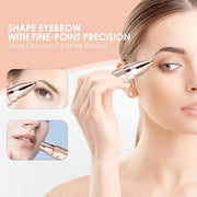 Eyebrow & Facial Trimmer: 2 in1 Rechargeable Facial Hair Removal & Eyebrow Shaver - Body Razor with Built-in LED Light (Ro...