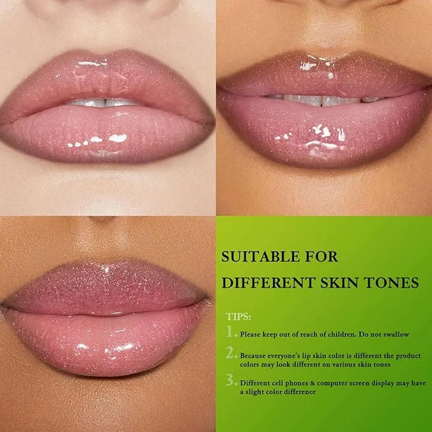 Brown Lip Liner Pink Lip Gloss Fat Oil Slick Click Clear Shimmer, Ultra-Hydrating Lip Balm Tinted Lip Glow Oil for Women M...