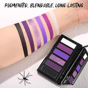 Purple Eyeshadow Palette with Mirror Lilac Violet Plum Tones Matte Shimmer Glitter 6 Colors Mini Eye Shadow Pallet Travel ...