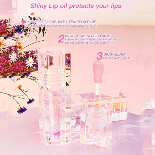 Magic Color Changing Lip Oil, 2024 New Warm Change Moisturizing Lip Gloss Hydrating Lip Oil, New Upgraded Magic Big Brush ...
