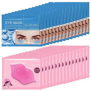 30Pcs Lip Mask Under Eye Masks Patches,Crystal Collagen Hydrating Moisturizing Smoothing Lips Gel Pads for Puffy Eyes Bags...