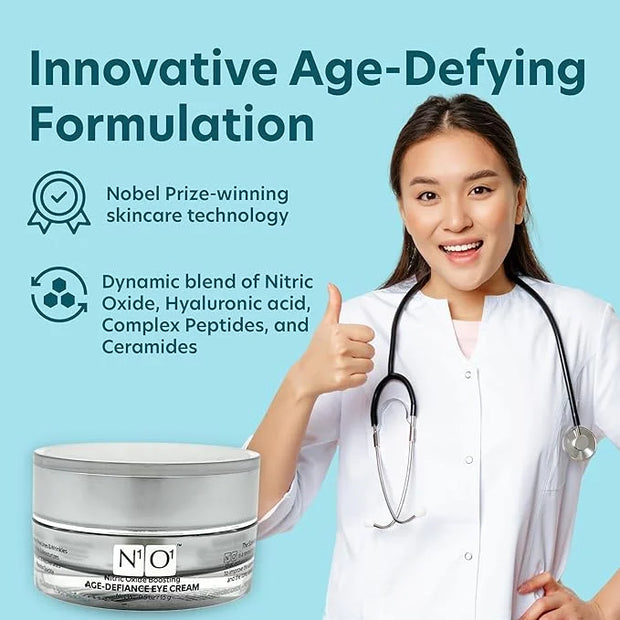 Age-Defiance Eye Cream - Day & Night Moisturizer with Nitric Oxide, Hyaluronic Acid, Complex Peptides, Ceramides - Hydrati...