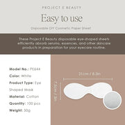 100pcs Disposable DIY Non-Woven Eye Mask Paper by Project E Beauty | DIY Cotton Eye Care Mask | for Skincare & Spa Salon U...