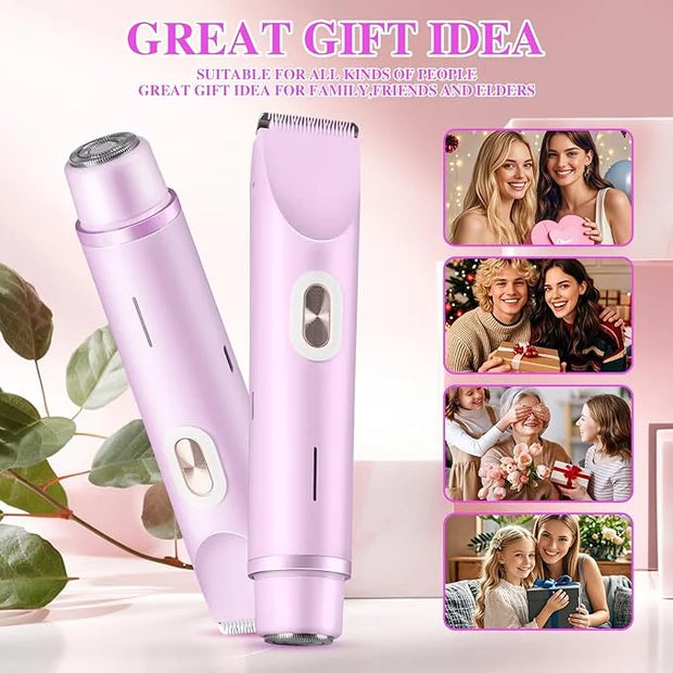 Glow Aura Womens Shaver, Bikini Trimmer for Women, Glow Aura Electric Razor, Comfort 2 in 1 Electric Lady Shaverr, Dual He...