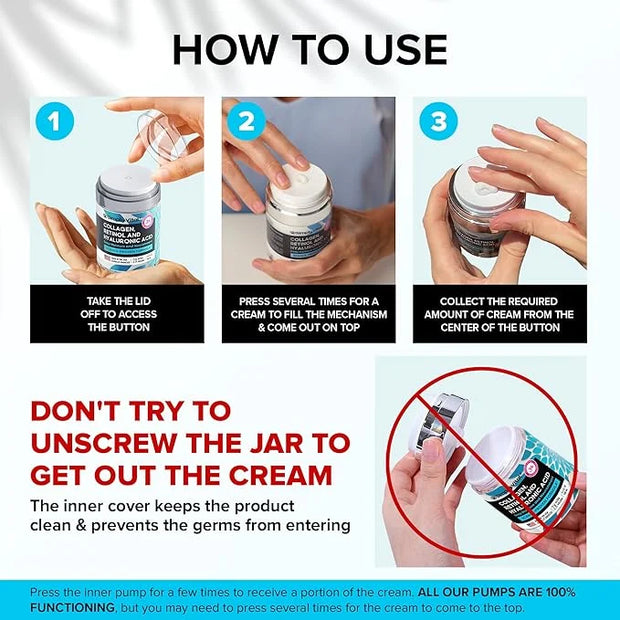 SimplyVital Collagen, Retinol & Hyaluronic Acid Cream - Anti-Aging Retinol Cream for Face, Neck & Décolleté - Made in USA ...