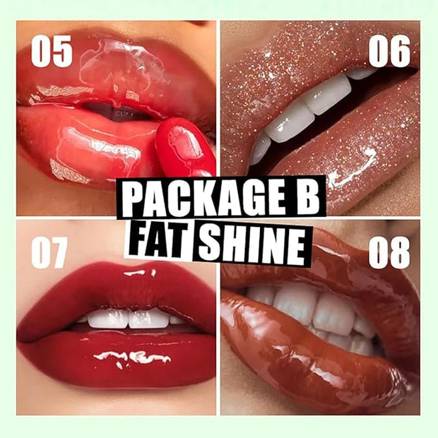 4 Colors Lip Oil Lip Glaze, Hydrating Lip Glow Oil Big Brush Head Shiny Moisturizing Lip Gloss, Long Lasting & Nourishing ...