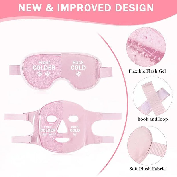 Geyoga Gel Ice Face Eye Mask Cooling Face Eye Masks for Reducing Puffiness, Dark Circles, Redness, Pain Relief, Migraine, ...