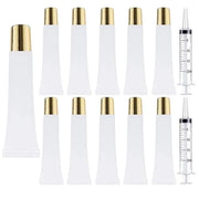 AMORIX 50PCS Lip Gloss Tubes 15ml Gold Cap Lip Gloss Containers Empty Lip Balm Tubes Refillable Cosmetic Squeeze Lipgloss ...