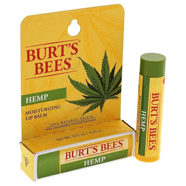 Burts Bees 100% Natural Origin Moisturizing Lip Balm, Hemp with Beeswax, 0.15 Oz - Product Image