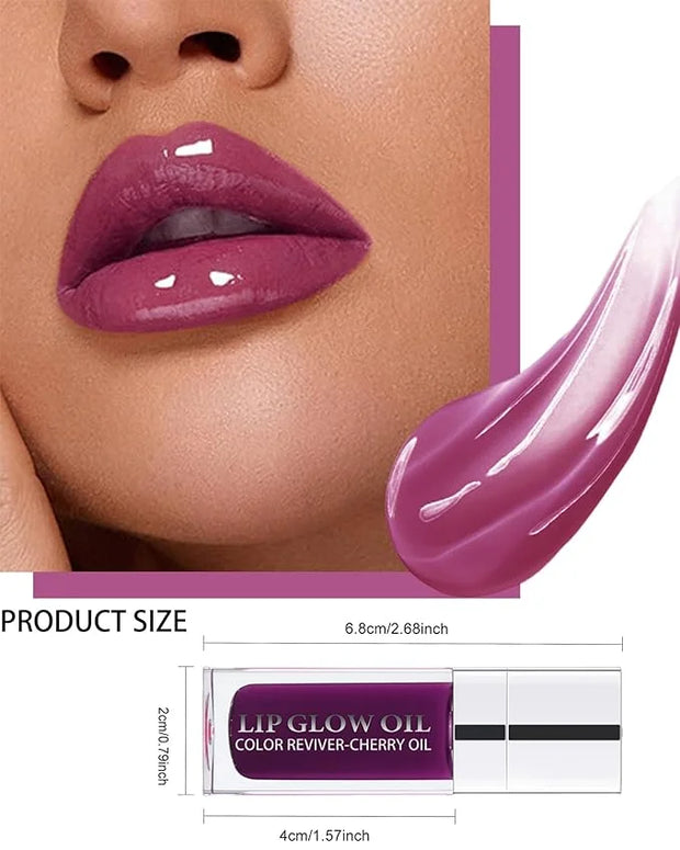 Glow Reviver Lip Oil Moisturizing Lip Gloss for Dry Lips, Clear Lip Oil with Plumping, Hydrating Effects, Women's Makeup G...