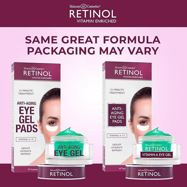 Retinol Anti-Aging Eye Gel Pads – Soothing Vitamin A Reduces Puffiness & Refreshes the Under Eye Area + Retinol Eye Gel - ...