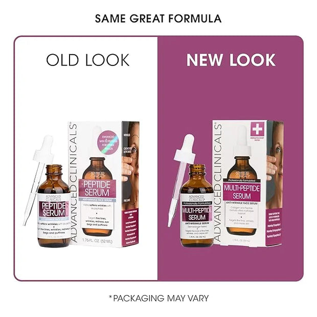 Advanced Clinicals Multi Peptides Serum For Face | Visible Anti Aging Hydrating Collagen Peptide Facial Serum With Vitamin...