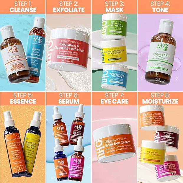 SeoulCeuticals Korean Skin Care 97.5% Snail Mucin Moisturizer Cream - K Beauty Skincare Day & Night Snail Repair Cream Fil...