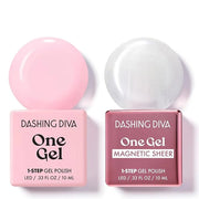 Dashing Diva One Gel Color & Magnetic Topper Duo - Diva - Attitude & Silver Glitter Topper - 3-in-1 Base Coat, Nail Color ...