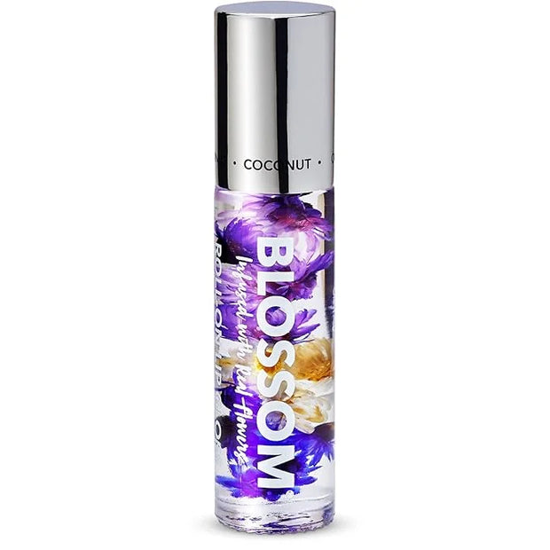 Blossom Roll on Lip Gloss, Scented Clear High Shine Moisturizing Lip Oil, Non Sticky, Infused with Real Flowers, Made in U...