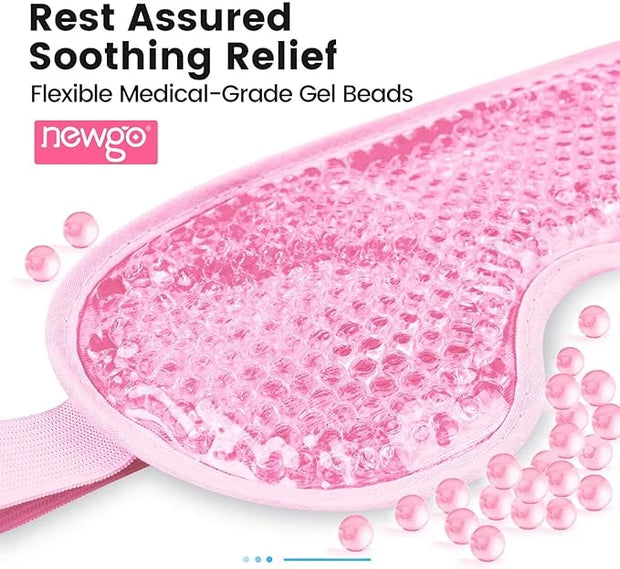 NEWGO Bundle of Cooling Eye Mask Gel and Cold Eye Mask for Puffy Eyes - Product Image