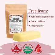 Organic Cocoa Butter Raw Unrefined - Food Grade USDA Certified - for Scars, Stretch Marks Cream - 100% Cocoa Butter Raw Or...