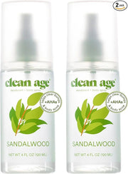 Aluminum Free Deodorant & Body Spray for Whole Body - Sandalwood 4oz (2 Pack) Clean Deodorant and Body Spray for Teen Boys...