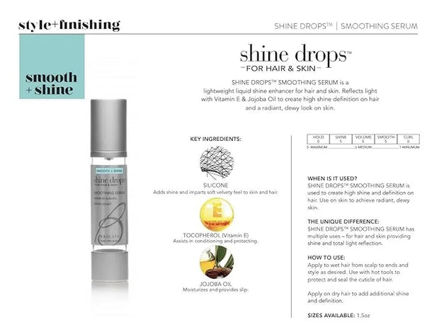 Shine Drops Smoothing Serum, 1 Oz | Shine Enhancer for Dry, Damaged Hair & Skin | Anti Frizz Control & Radiance & Luminosi...