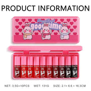 Eakroo 10 Colors Lip Tint Stain Set, Korean Lip Gloss Watery Lip Stain Moisturizing Mini Liquid Lipstick Set, Multi-Use Li...