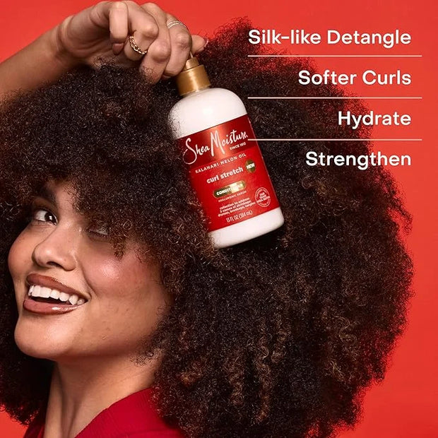 SheaMoisture Curl Stretch Conditioner Kalahari Melon Oil Infused with Hyaluronic Serum, Hydration Hero Deeply Moisturizes ...