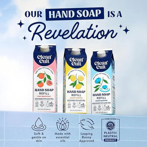Cleancult Liquid Hand Soap Refill - Wild Lavender - Moisturizes Dry & Sensitive Skin - Made with Aloe Vera & Lavender Esse...
