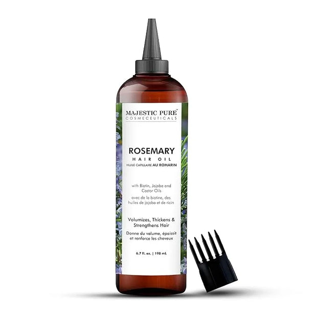 Majestic Pure 100% Pure Rosemary Oil with Biotin for Hair Care, Strengthening, Nourishing, and Volumizing Formula with Joj...