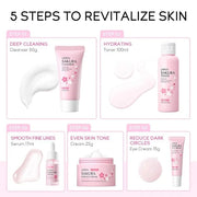 Travel Skincare Set for Women and Teens, Facial Skin Care Gift Set with Vitamin C & Cherry Blossom, Gentle Skin Cleaning &...