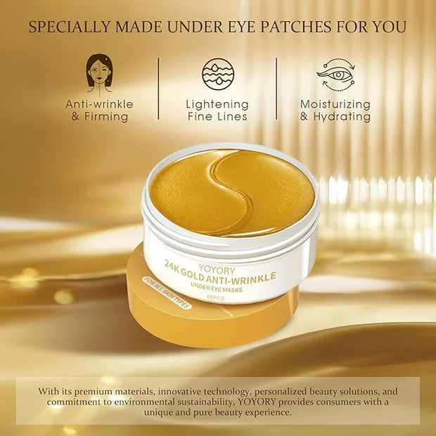 Hydrogel Eye Patches for Dark Circles, Puffy Eyes & Wrinkles - Collagen & Hyaluronic Acid Infused Under Eye Masks, Hydrati...