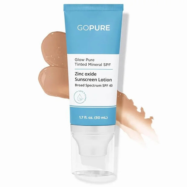 goPure Glow Pure Tinted Mineral SPF 40 PA +++ | Dermatologist-tested Face Sunscreen | Tinted Moisturizer with SPF | Protec...