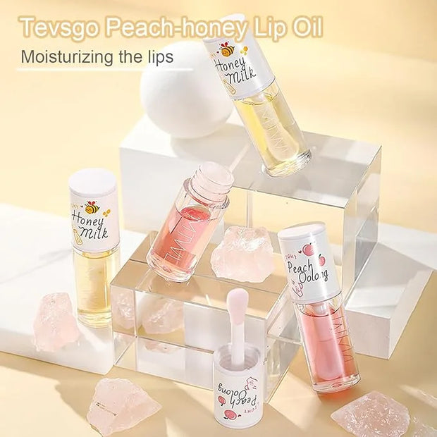 2Pcs Crystal Jelly Moisturizing Lip Oil Hydrating Lip Gloss Set, Non-sticky Fresh Texture Nourishing Plumping Lip Oil Long...