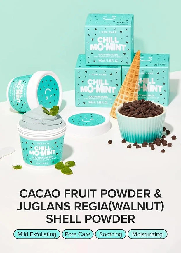 I DEW CARE Wash Off Face Mask - Chill Mo-Mint | Soothing Mask with Peppermint Leaf Extract, Korean Face Mask Skin Care for...