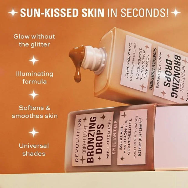Revolution, Bright Light Glow Blush Drops, Builable Liquid Blush for Face, Infused with Hyaluronic Acid, Vegan & Cruelty-F...