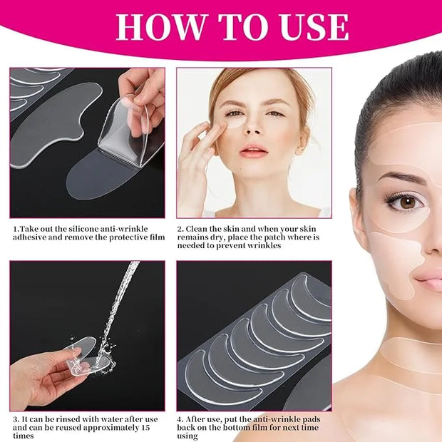 11 PCS Reusable Wrinkle Patches, Silicone Patches for Wrinkles, Forehead Wrinkle Patches to Reduce Fine Wrinkles Smile Nec...