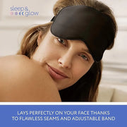 SLEEP & GLOW Silk Sleep Eye Mask Luxury Mulberry 22 Momme 100% Natural Triple Silk Blindfold with Adjustable Strap for Com...