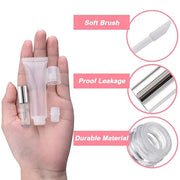 AMORIX 50PCS Mini Lip Gloss Tubes with Wand 1.2ml Empty Lip Gloss Containers Clear Refillable Travel Lip Balm Bottles for ...