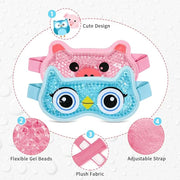 Bundle of CONBELLA Cold Face Eye Masks Ice Face Mask Hot Cold Compress and 2PCS Adorable Cooling Eye Mask Gel Eye Mask - P...